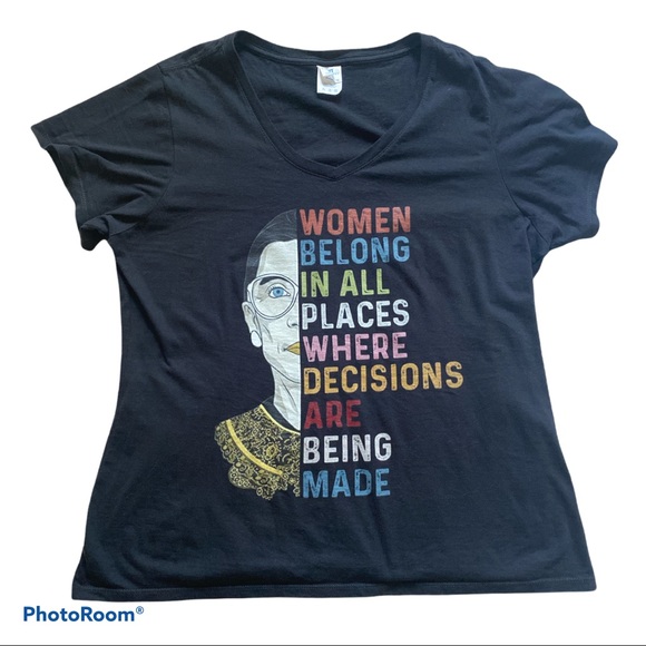 Port and Company Tops - RBG v neck t-shirt